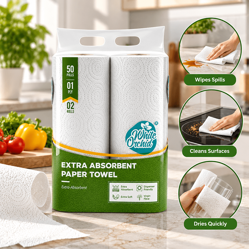 Application of Extra Absorbent Paper Towel in hotels, restaurants and offices - White Orchid