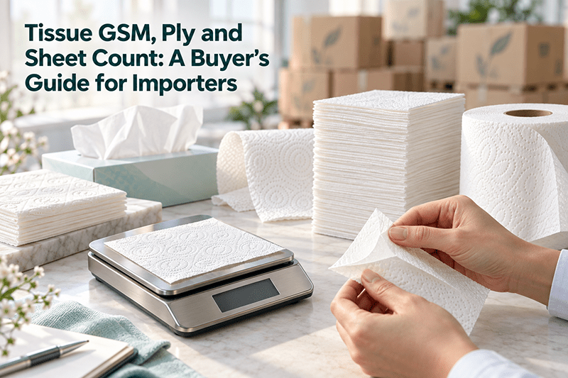 Tissue GSM ply and sheet count comparison of napkins and rolls