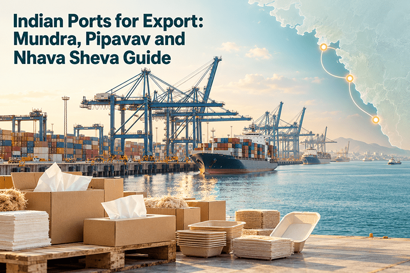Indian ports for export Mundra Pipavav Nhava Sheva container shipping