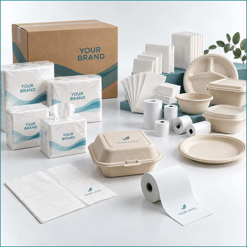 Private label and custom branded Cube Tissue Box - White Orchid India