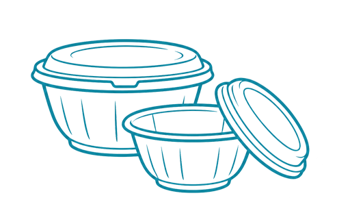 Manufacturer and Exporter of Biodegradable Containers with Lids from India