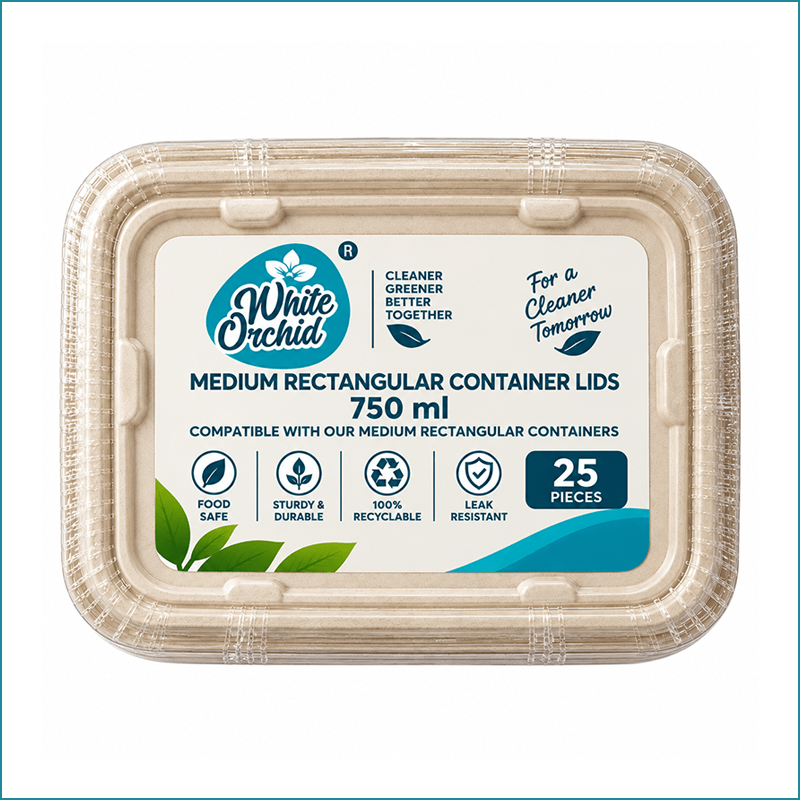 Manufacturer Exporter of Bagasse Rectangular Container Lid 750 ml in Ahmedabad - India
