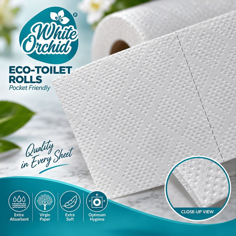 Eco Toilet Rolls manufacturer and exporter in Ahmedabad India - White Orchid bulk packing